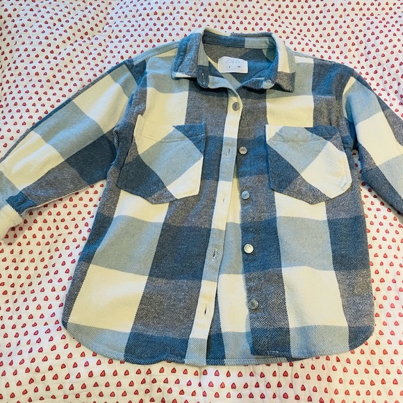 Zara girls blue flannel soft jacket - Picture 1 of 4